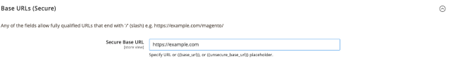 Enter your HTTPS address in the &ldquo;Secure Base URL&rdquo; field.